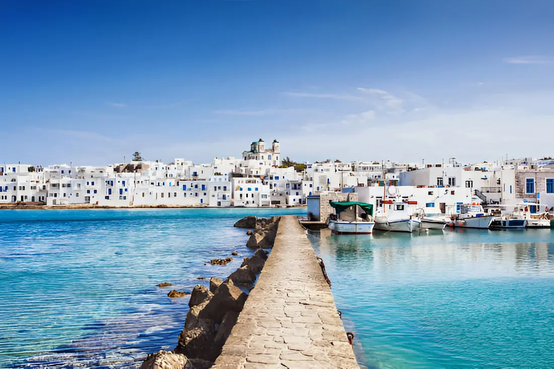 paros golden beach offers crystal-clear waters.